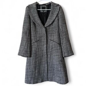 THE LIMITED Black and White Tweed Coat